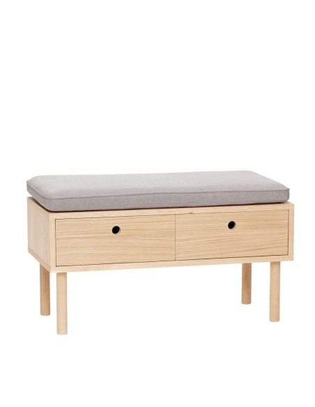 Banco HIDE 85 x 40 cm 2 cajones - Hübsch