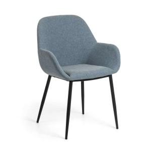 Silla KONNA, Textil Azul Claro - Vackart. Las modernas y exclusivas sillas de diseño de Kave Home, en Vackart tu tienda de diseño online.