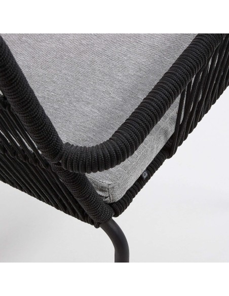 Silla TAMES brazos metal negro cuerda negra