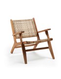 Sillón GRIGNOON, Acacia Natural y Mimbre - Kave Home