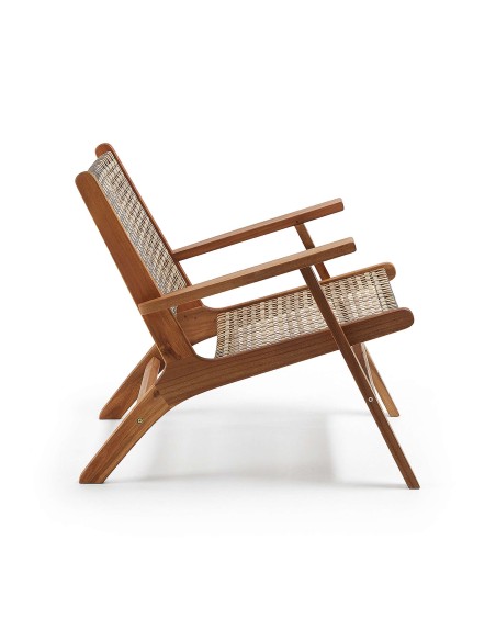 Sillón GRIGNOON, Acacia Natural y Mimbre - Kave Home. Vackart