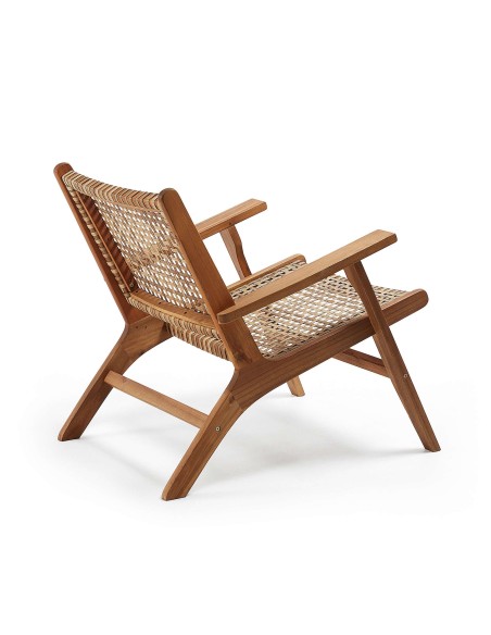 Sillón GRIGNOON, Acacia Natural y Mimbre - Kave Home. Vackart