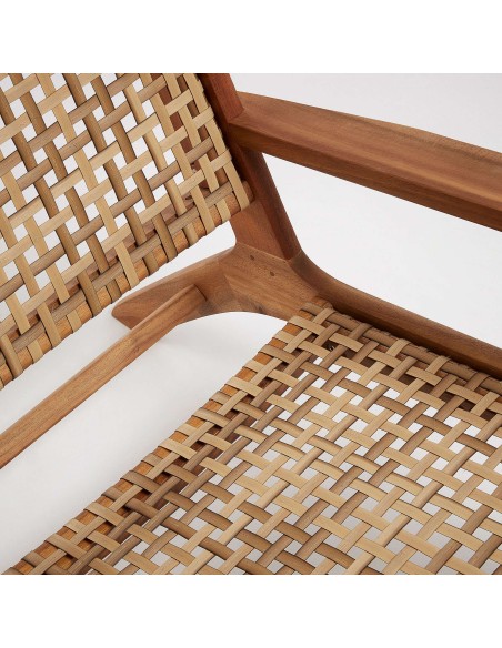 Sillón GRIGNOON, Acacia Natural y Mimbre - Kave Home. Vackart