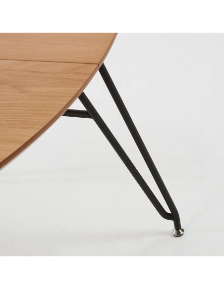 Mesa extensible NOVAC 120(200)x120 cm, chapa de roble natural - Kave Home, Vackart