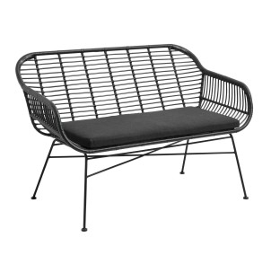 Banco de jardín Loimaa - Nordal, Negro, da un toque personalizado y con estilo nórdico a tu Hogar con Vackart, tu tienda de diseño mas cool.