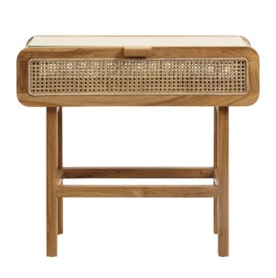 Consola MERGE, teca/vidro - Nordal, da un toque personalizado y con estilo nórdico a tu Hogar con Vackart, tu tienda de diseño mas cool.