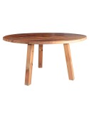 Mesa DIXON de comedor Ø80 cm, madera nueva envejecida/estilo vintage