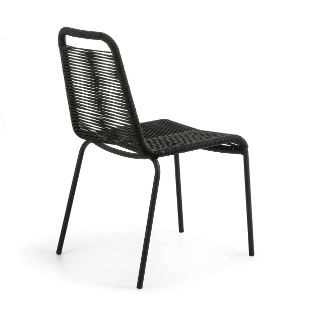 Silla LAMBTON metal negro cuerda negra