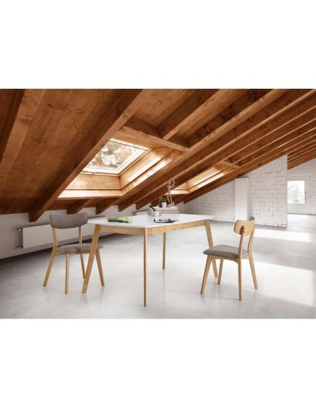 Mesa ext. LIKA 120(150)x75, madera blanco