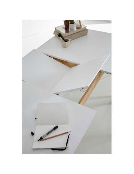 Mesa ext. LIKA 120(150)x75, madera blanco