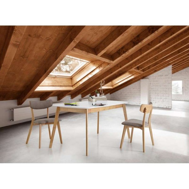 Mesa ext. LIKA 140(180)x90, madera blanco 