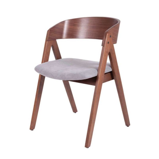 Silla HERØY nogal gris claro