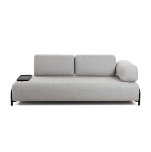 Sofá COMPO 3 Plazas, Beige con Bandeja Pequeña - Vackart. S588BB12. Sofás de diseño nórdico con calidad y estilo, en Vackart tu tienda de diseño.