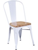 Silla Tolix A Madera Blanco Inspiración Jean Pauchard