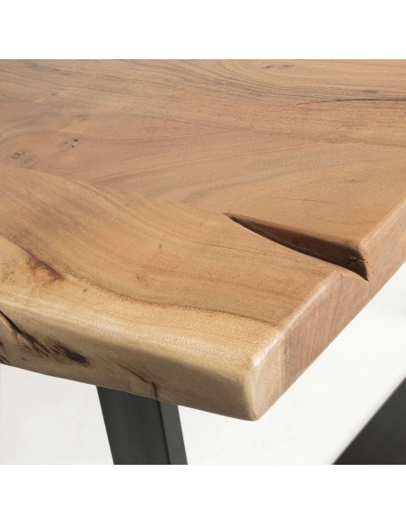 Mesa ALAIA 220x100 cm, Acacia Natural / Metal Negro - Kave Home. Vackart