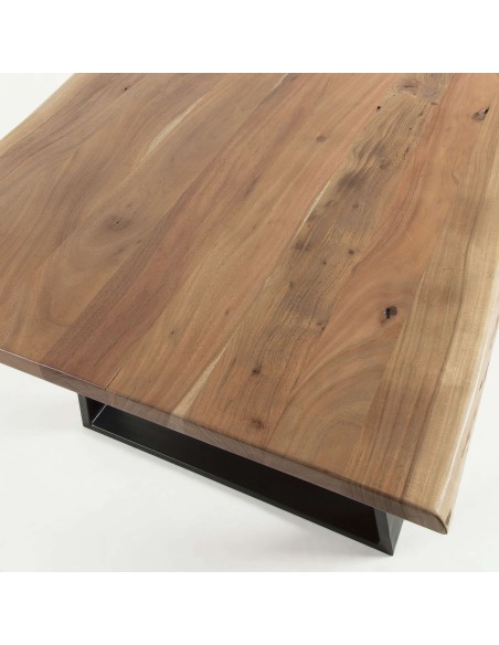 Mesa ALAIA 220x100 cm, Acacia Natural / Metal Negro - Kave Home. Vackart