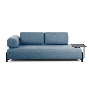 Sofá COMPO 3 Plazas, Azul con Bandeja Grande - Vackart. S587BB26. Sofás de diseño nórdico con calidad y estilo, en Vackart tu tienda de diseño.