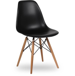 Silla Eames DSW Negro Alta Calidad Inspiración Eames DSW de Charles & Ray Eames