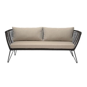 Sofá MUNDO, Metal / Poliéster Negro / Arena - Bloomingville. Los exclusivos sofás de diseño nórdico de Bloomingville en Vackart, tu tienda de diseño online.