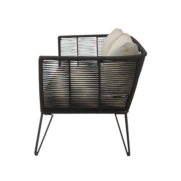 Sofá MUNDO, Metal / Poliéster Negro / Arena - Bloomingville. Vackart