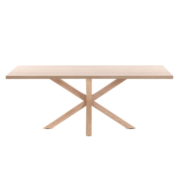 Mesa NEW ARGO 160 cm, Melamina Natural / Acero Efecto Madera - Kave Home, Vackart Mesa NEW ARGO 160 cm, Melamina Natural / Acero Efecto Madera - Kave Home, Vackart