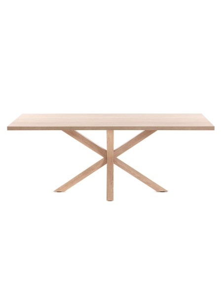 Mesa NEW ARGO 160 cm, Melamina Natural / Acero Efecto Madera - Kave Home, Vackart