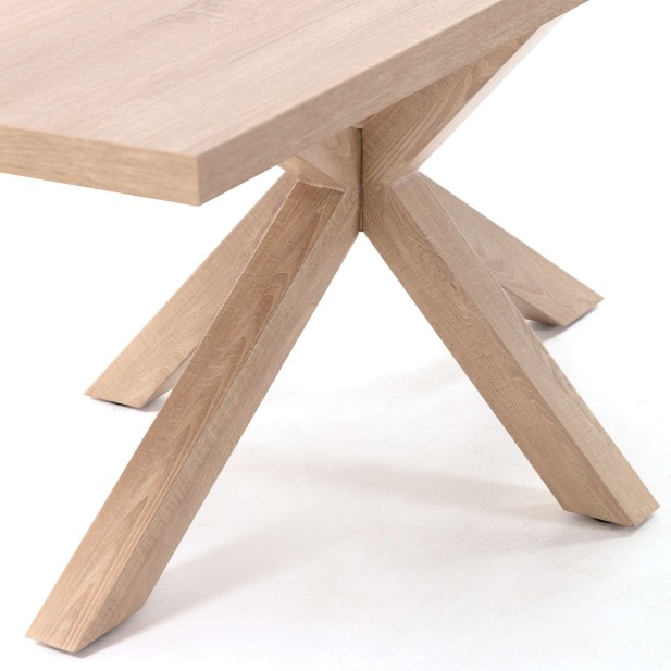 Mesa NEW ARGO 160 cm, Melamina Natural / Acero Efecto Madera - Kave Home, Vackart Mesa NEW ARGO 160 cm, Melamina Natural / Acero Efecto Madera - Kave Home, Vackart