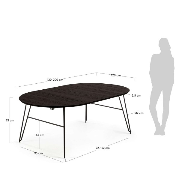Mesa Extensible MILIAN Ø20 (200) cm - Kave Home. Vackart Mesa Extensible MILIAN Ø20 (200) cm - Kave Home. Vackart