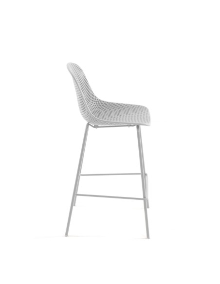 Taburete Alto QUINBY, Plástico Blanco - Kave Home. Vackart