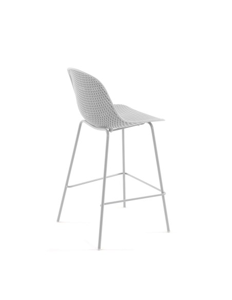 Taburete Alto QUINBY, Plástico Blanco - Kave Home. Vackart