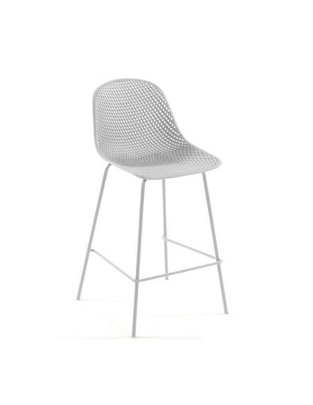 Taburete Alto QUINBY, Plástico Blanco - Kave Home. Vackart