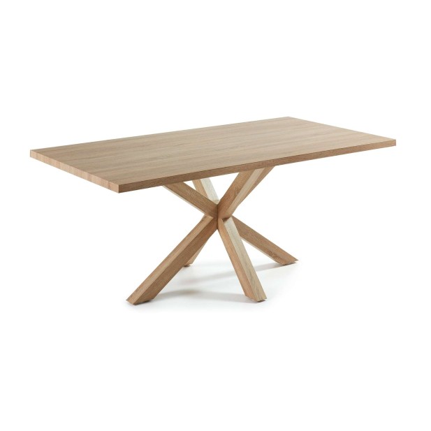 Mesa Argo 200 cm melamina natural patas efecto madera - Kave Home, Vackart