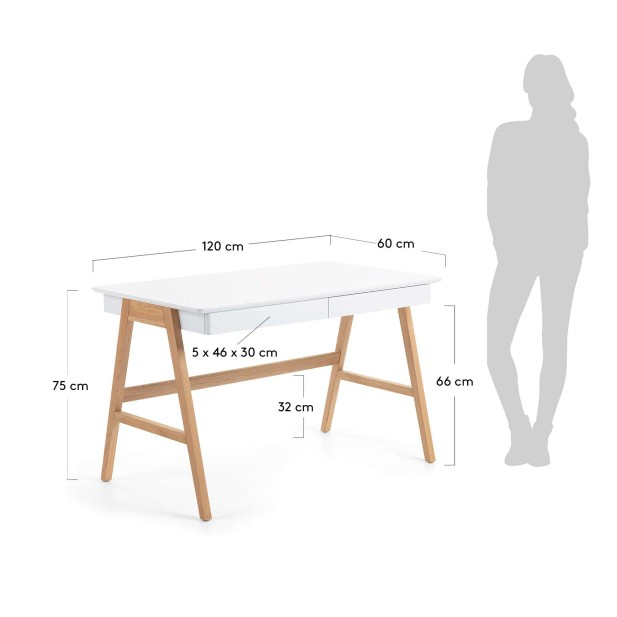 Escritorio Dyana 120x60 blanco - Kave Home, Vackart