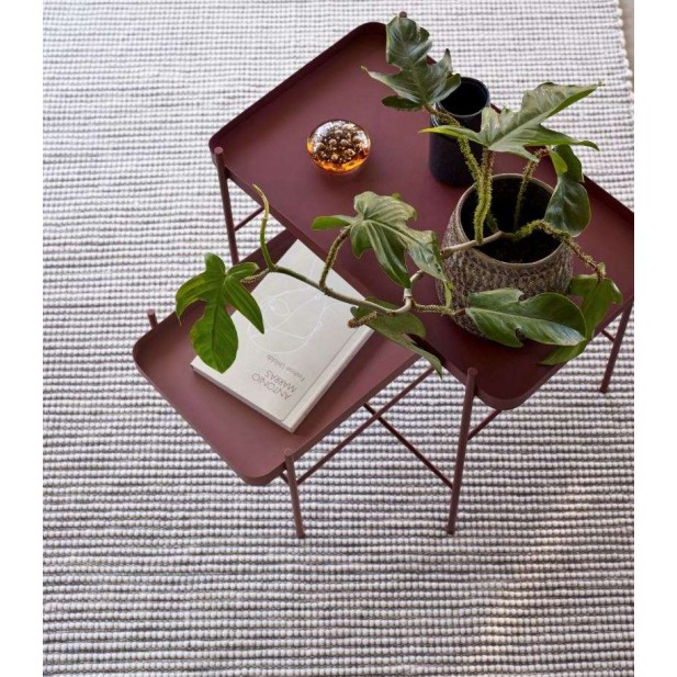 Alfombra POPPY 120x180 cm, Algodón Blanco / Gris - Hübsch. Vackart Alfombra POPPY 120x180 cm, Algodón Blanco / Gris - Hübsch. Vackart