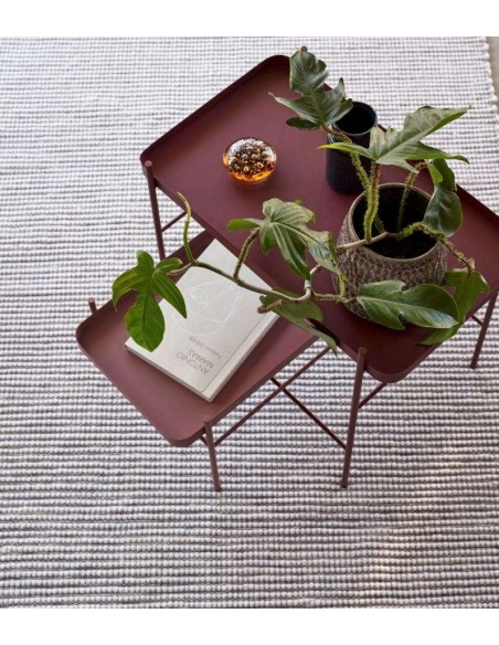 Alfombra POPPY 120x180 cm, Algodón Blanco / Gris - Hübsch. Vackart