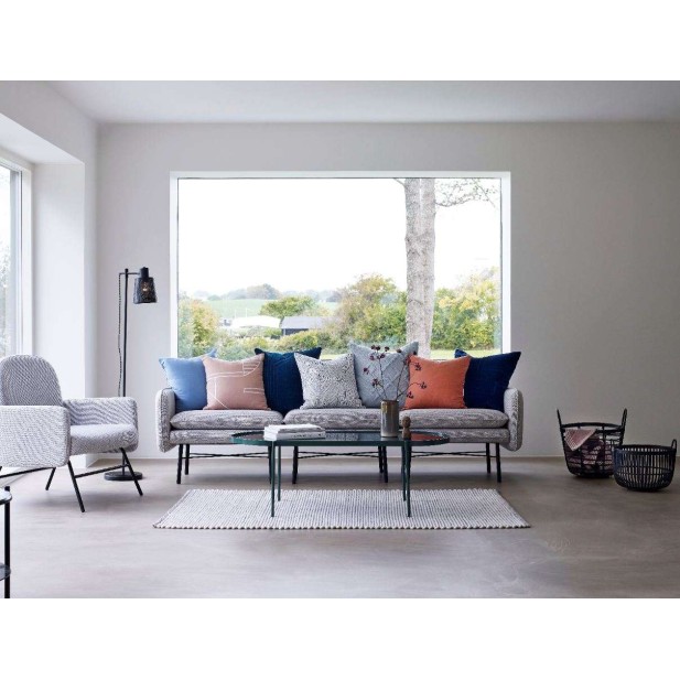 Alfombra POPPY 120x180 cm, Algodón Blanco / Gris - Hübsch. Vackart Alfombra POPPY 120x180 cm, Algodón Blanco / Gris - Hübsch. Vackart