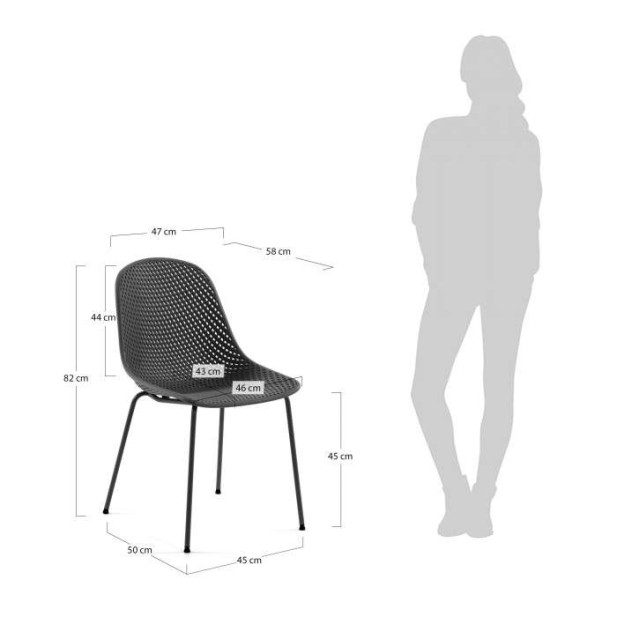 Silla Quinby gris  - Kave Home Silla Quinby gris  - Kave Home