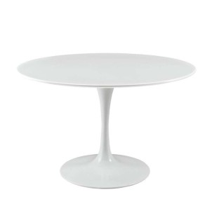 Mesa de Comedor Redonda Tulip Kolio 120cm Inspiración Tulip de Eero Saarinen, Blanco, mesa de diseño y calidad ideal para dar un toque diferente a tu salón