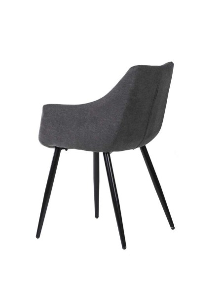 Silla con Brazos KØGER, Tapiz Gris Oscuro / Metal Negro. Vackart