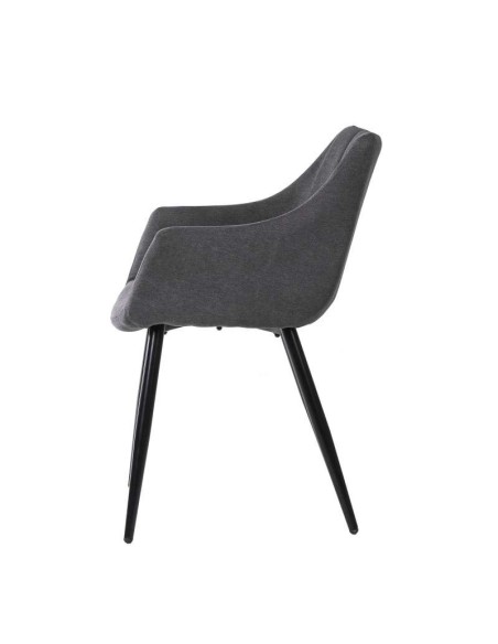 Silla con Brazos KØGER, Tapiz Gris Oscuro / Metal Negro. Vackart