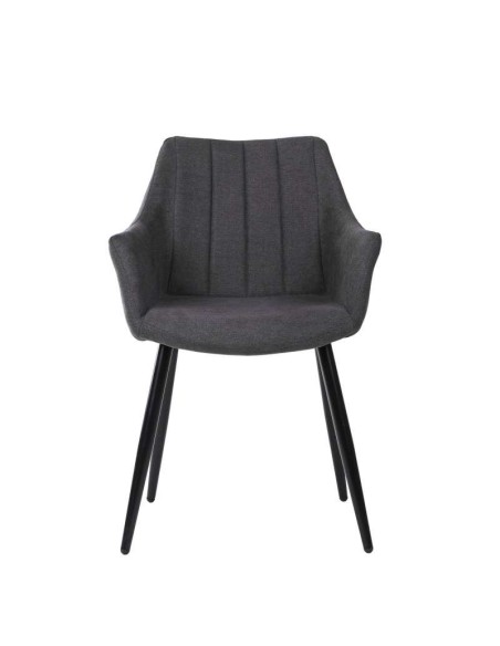 Silla con Brazos KØGER, Tapiz Gris Oscuro / Metal Negro. Vackart