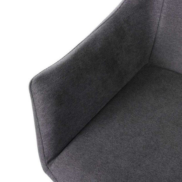 Silla con Brazos KØGER, Tapiz Gris Oscuro / Metal Negro. Vackart