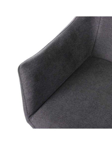 Silla con Brazos KØGER, Tapiz Gris Oscuro / Metal Negro. Vackart