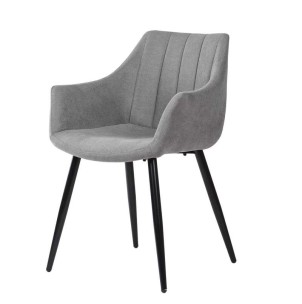 Silla con Brazos KØGER, Tapiz Gris Claro / Metal Negro - Vackart. Exclusivas y modernas sillas de diseño nórdico en Vackart, tu tienda de diseño online.