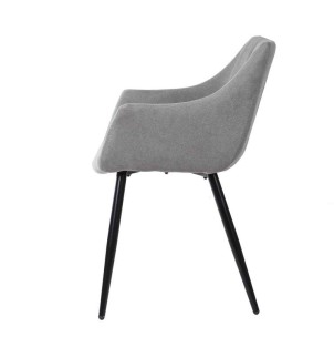 Silla con Brazos KØGER, Tapiz Gris Claro / Metal Negro. Vackart 2