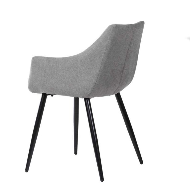 Silla con Brazos KØGER, Tapiz Gris Claro / Metal Negro. Vackart Silla con Brazos KØGER, Tapiz Gris Claro / Metal Negro. Vackart