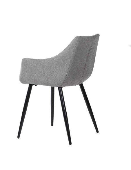 Silla con Brazos KØGER, Tapiz Gris Claro / Metal Negro. Vackart