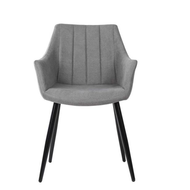 Silla con Brazos KØGER, Tapiz Gris Claro / Metal Negro. Vackart Silla con Brazos KØGER, Tapiz Gris Claro / Metal Negro. Vackart