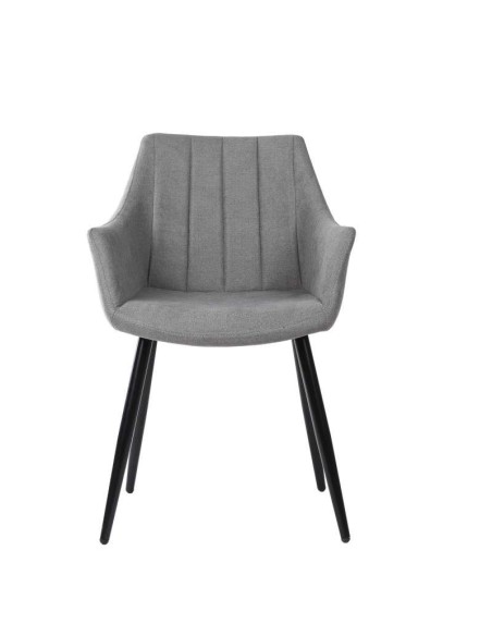 Silla con Brazos KØGER, Tapiz Gris Claro / Metal Negro. Vackart