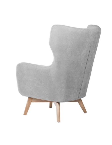 Sillón ODDERK, Tapizado Gris Claro / Madera Natural. Vackart